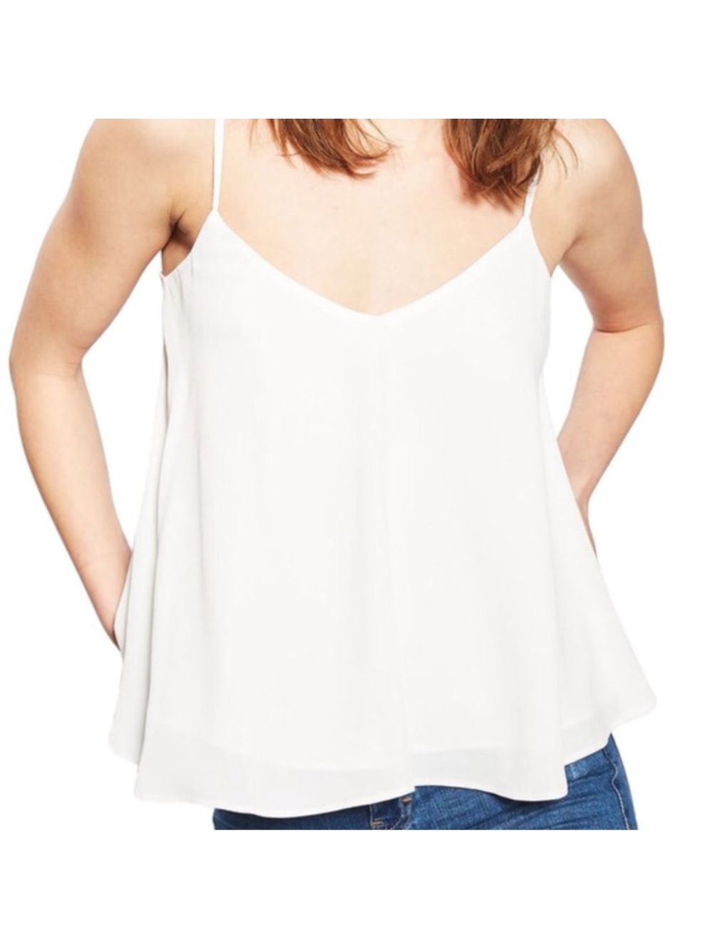 Topshop White V-Neck Spaghetti Strap Cami